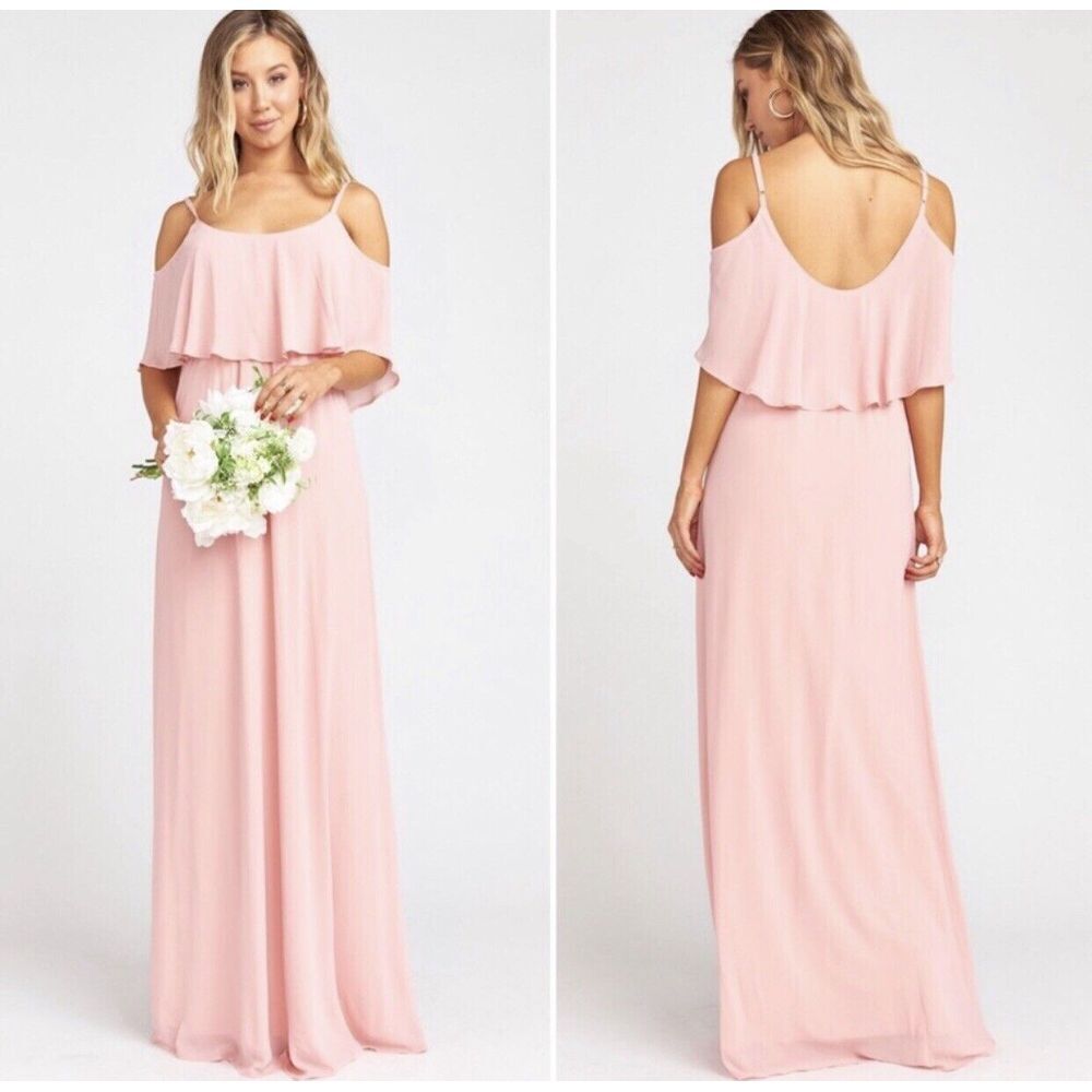 Show Me Your Mumu‎ Dress XXL Dusty Blush Crisp Caitlin Ruffle Maxi NEW